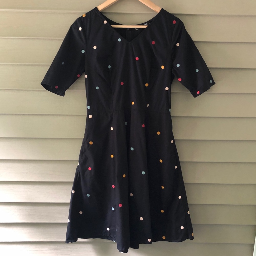 eShakti Polka Dot Dress Sz Med